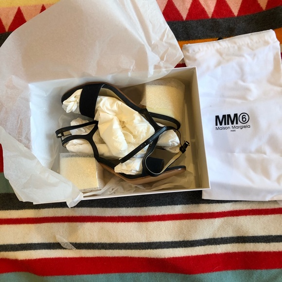 Mm6 calfskin and canvas sandals, NWT, sz 38 - Picture 8 of 11